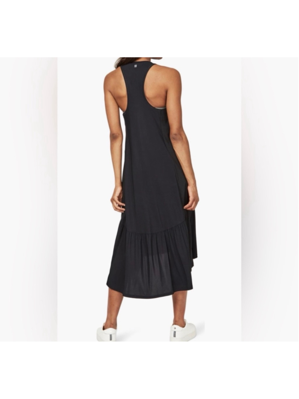 Women's Sweaty Betty Black Exploere High Low Tank Midi Dress Size M - Picture 2 of 10